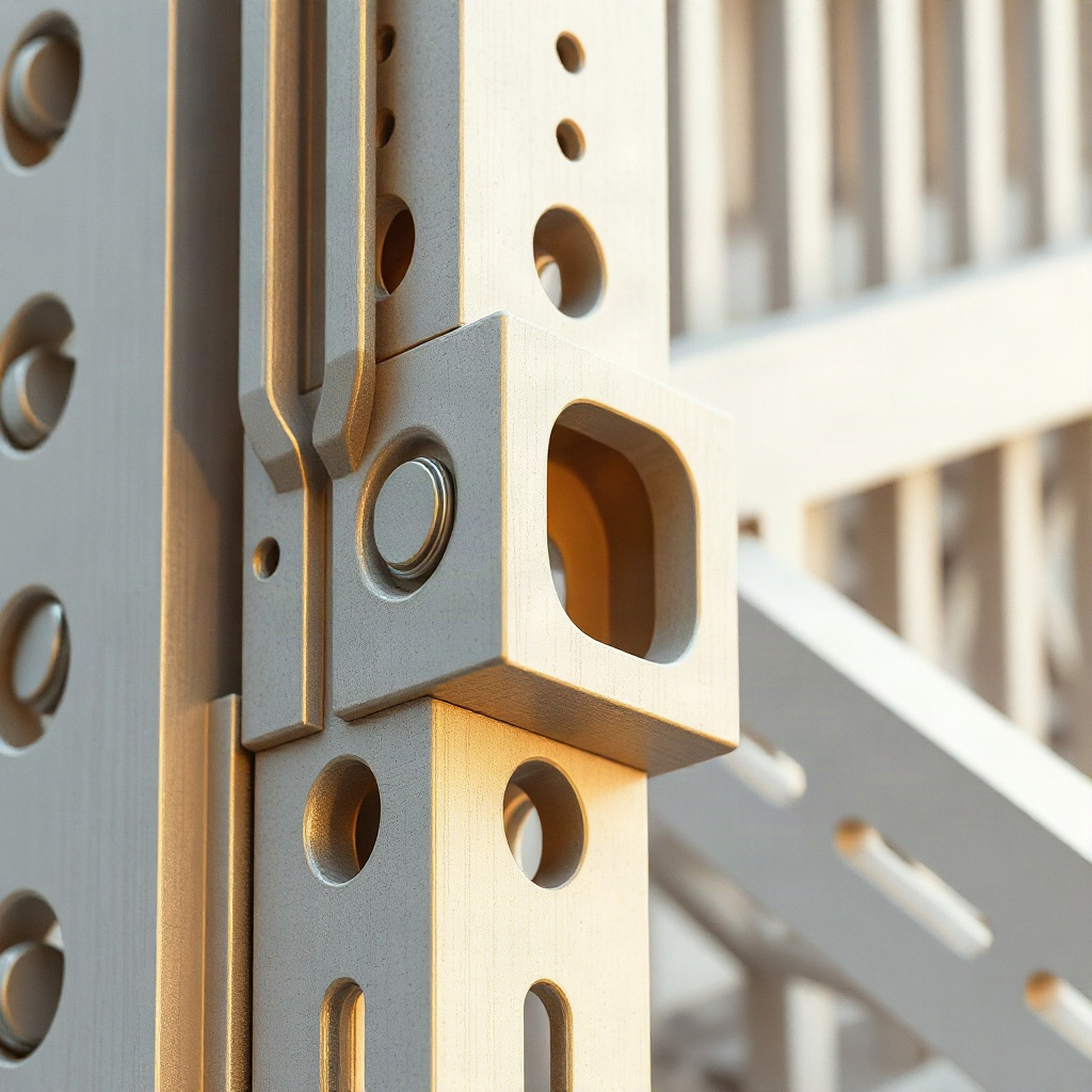 abstract detail of 3d printed architectural joint, metal alloy, futuristic construction technology